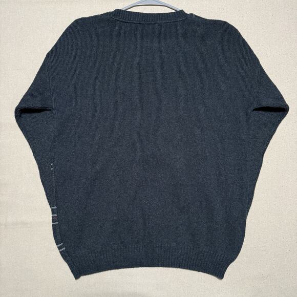 Croft & Barrow Sweater Mens Sz Medium Gray Knit Striped Pullover Preppy Business - Picture 2 of 7